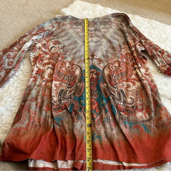 3X Live and let Live bohemian bell sleeve shirt - Picture 7 of 11